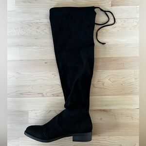 NIB thigh high suede boots with tie